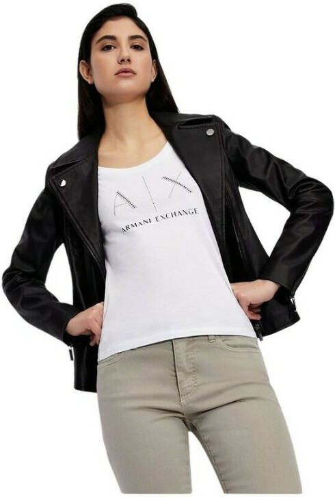 Armani Exchange T-shirt with logo Wit Dames