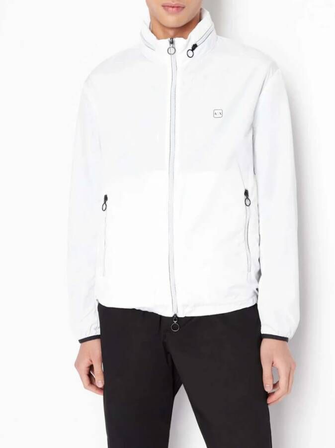 Armani Exchange Witte winddichte jas met afneembare capuchon Wit Heren