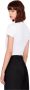 Armani Exchange Witte Bedrukte Katoenen T-shirt White Dames - Thumbnail 3