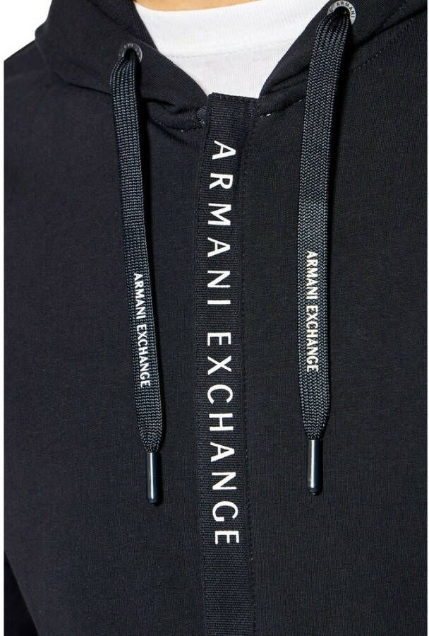 Armani Exchange Zip door hoodie met logo Blauw Heren