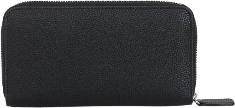 Armani Exchange Zwarte Gehamerde Leren Damesportemonnee Zwart Dames