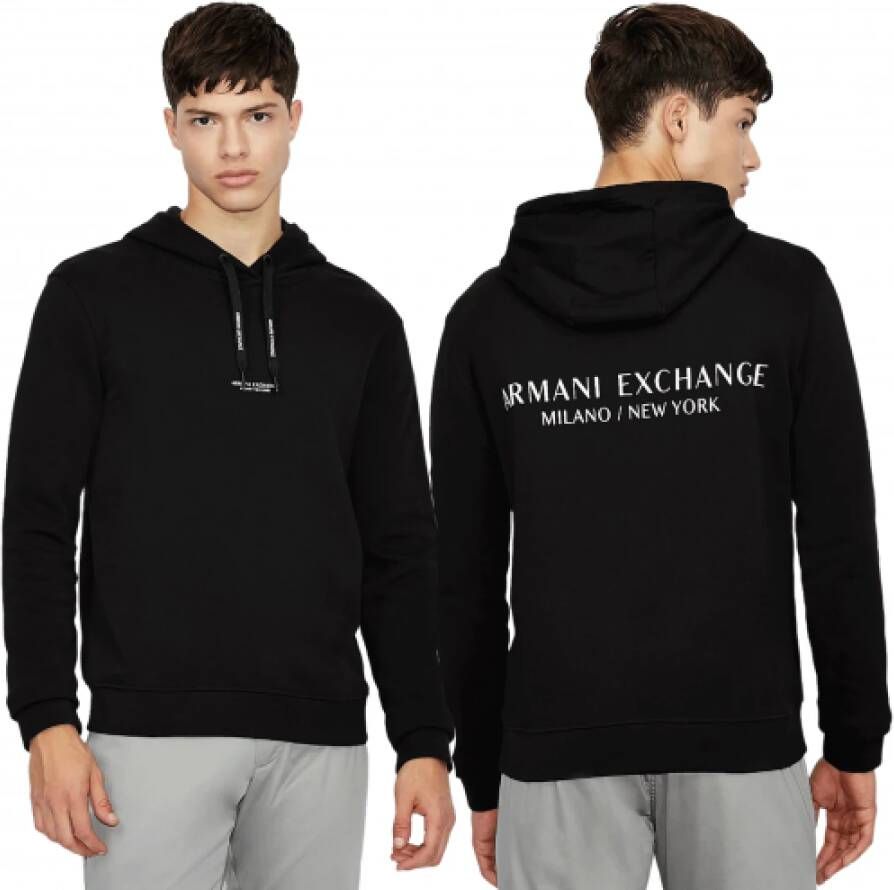 Armani Exchange Zwarte heren hoodie Zwart Heren