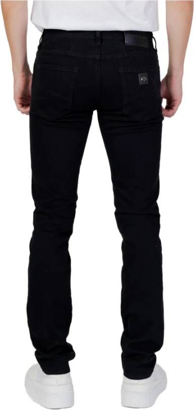 Armani Exchange Heren Zwarte Jeans Rits Knoop Sluiting Black Heren