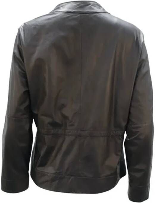 Armani Pre-owned Leather outerwear Zwart Dames