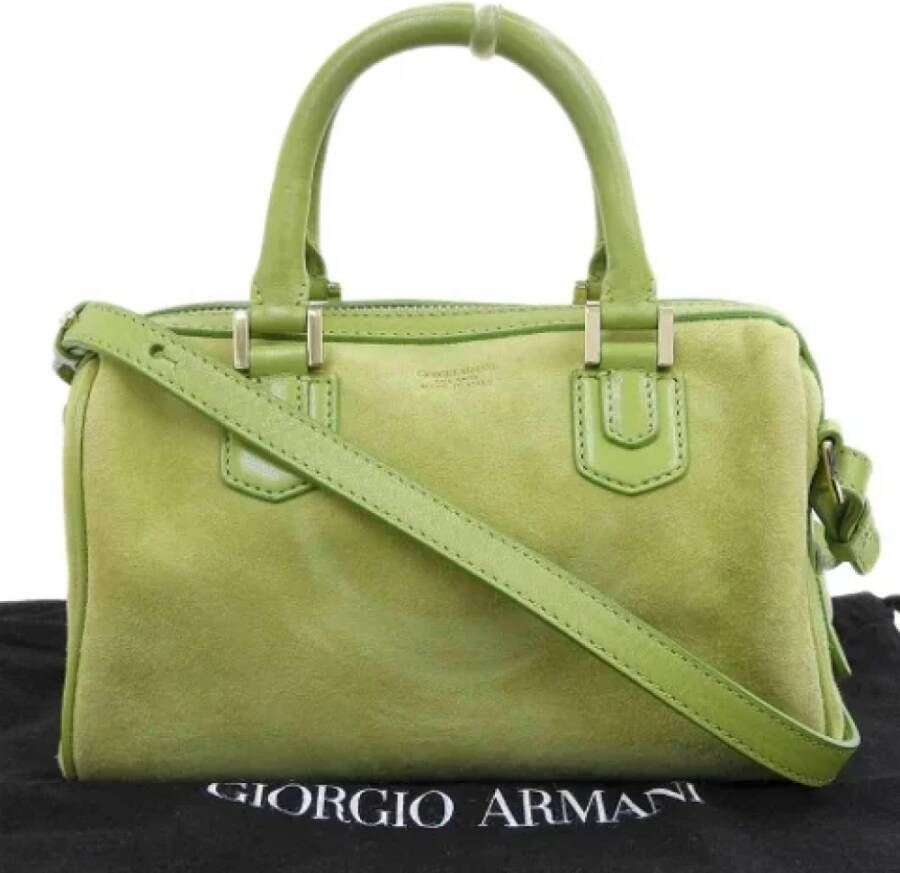 Armani Pre-owned Suede handbags Groen Dames