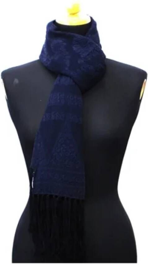 Armani Pre-owned Silk scarves Blauw Dames
