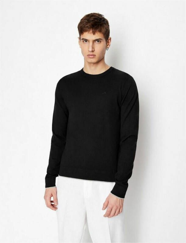 Armani Ronde hals gekweek Zwart Heren