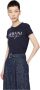 Armani Exchange Basis T-Shirt Blauw Dames - Thumbnail 2