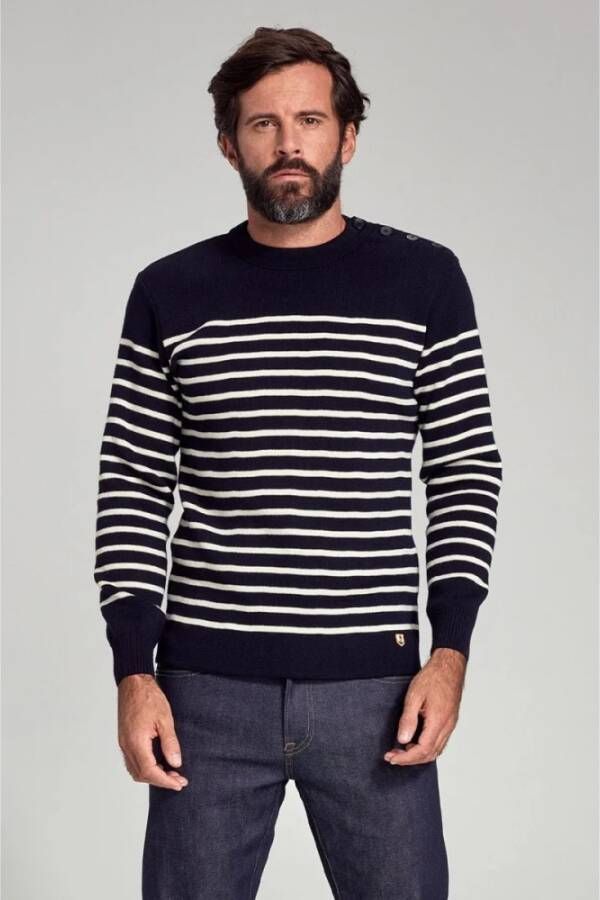 Armor-Lux Groix Trui Strepen Navy Blauw Heren