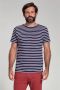 Armor-Lux Hoëdic T-Shirt Strepen Navy Blauw Heren - Thumbnail 2