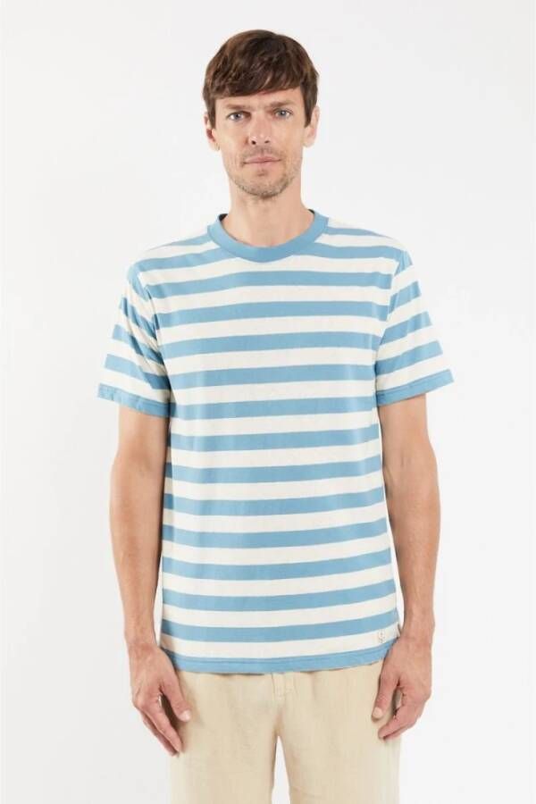 Armor-Lux T-Shirt Linnen Strepen Blauw Heren