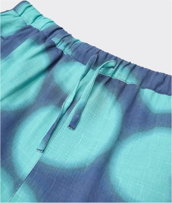 Arte Antwerp Verstelbare elastische shorts met abstract all-over patroon Blauw Heren