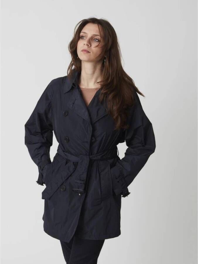 Aspesi Belted Coat Blue Dames
