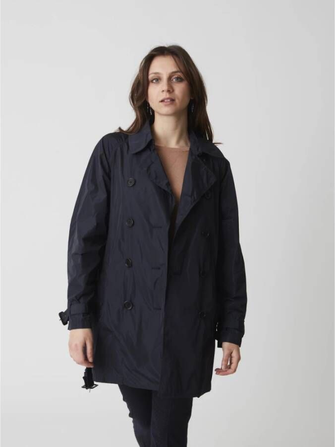 Aspesi Belted Coat Blue Dames
