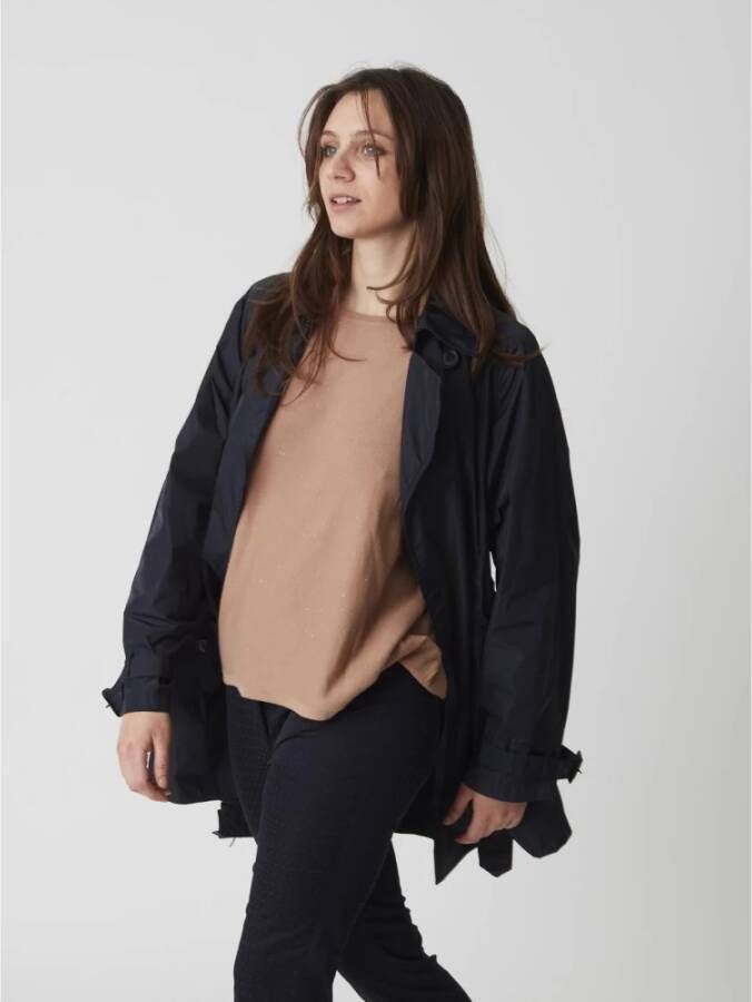 Aspesi Belted Coat Blue Dames