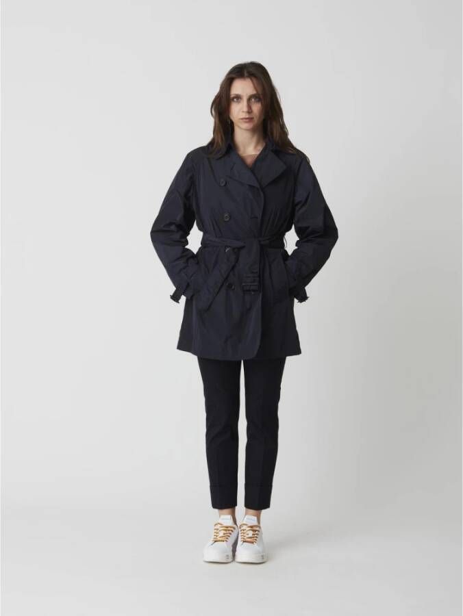 Aspesi Belted Coat Blue Dames