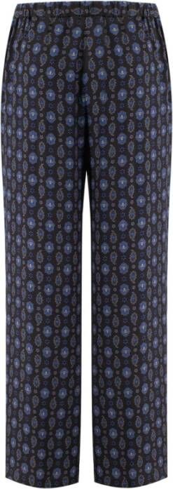 Aspesi Pyjama Print Leren Broek Blauw Dames
