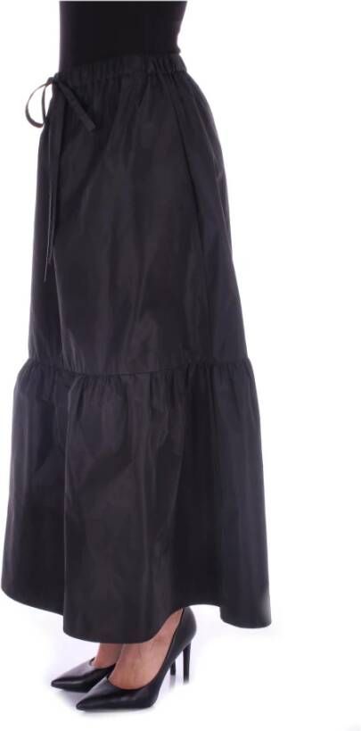 Aspesi Maxi Rok met Verstelbare Taille Zwart Dames