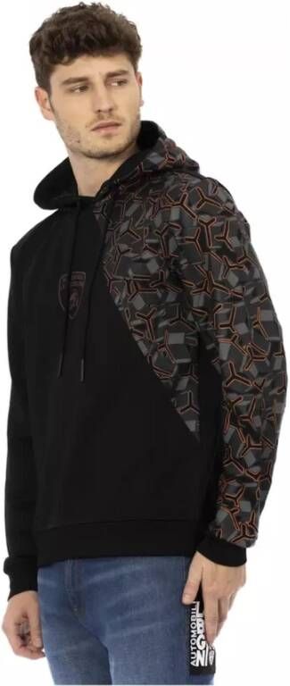 Automobili Lamborghini Black Cotton Sweater Zwart Heren