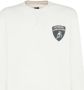 Automobili Lamborghini White Cotton Sweater with Shield Logo Print and Rear Lettering Wit Heren - Thumbnail 2