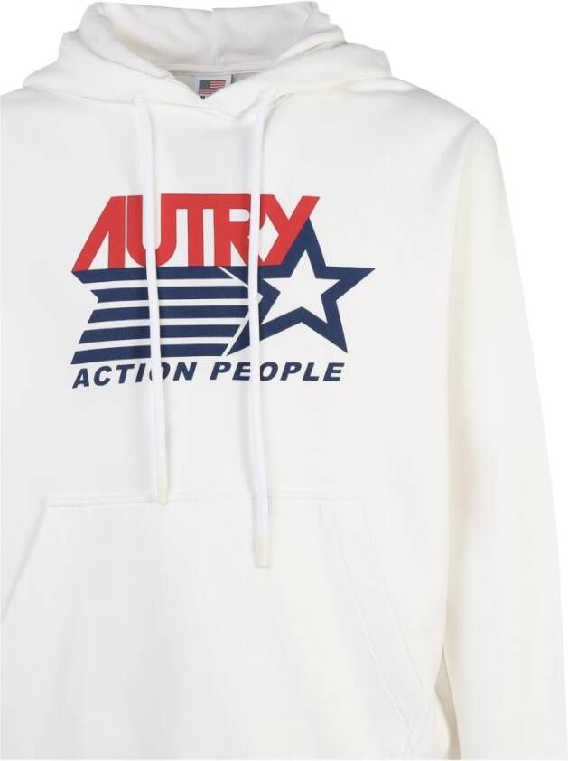 Autry Witte Katoenen Hoodie voor Mannen Wit Heren