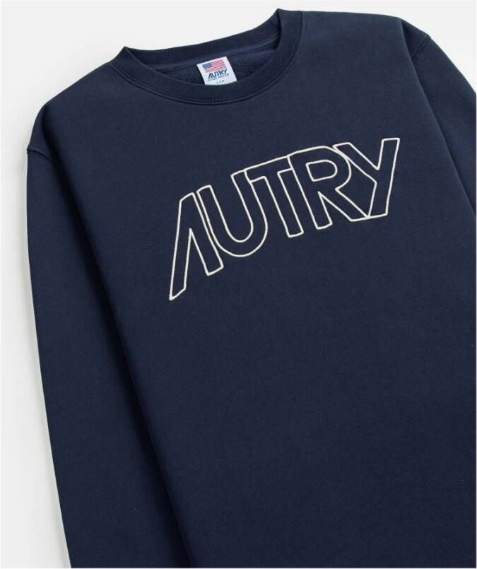 Autry Navy Blauwe Jersey Sweatshirt Blauw Heren