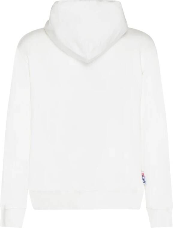 Autry Witte Katoenen Logo Print Trekkoord Hoodie Wit Heren