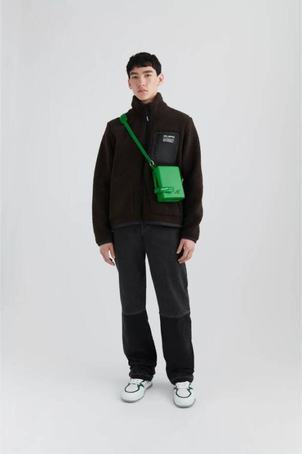 Axel Arigato "Geribbelde Fleece Jas" Bruin Heren