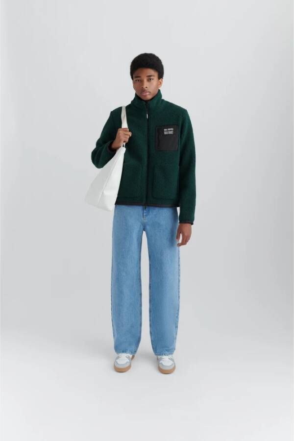 Axel Arigato "Geribbelde Fleece Jas" Groen Heren