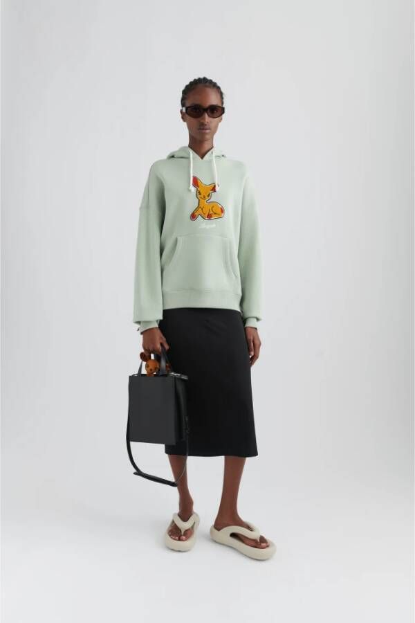 Axel Arigato "Juniper Hoodie met Hert Applicatie" Groen Dames