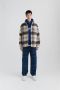Axel Arigato "Geruite Wollen Overshirt" Beige Heren - Thumbnail 2