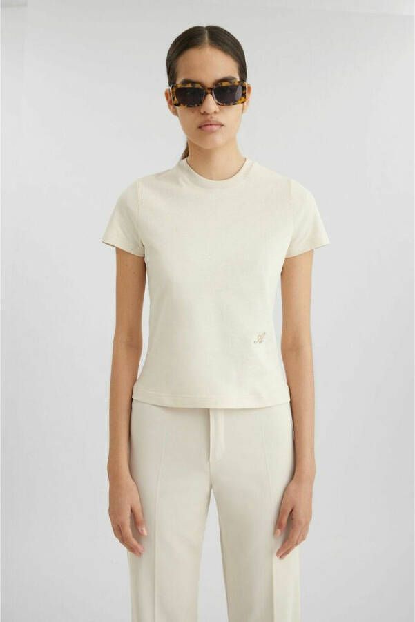 Axel Arigato "Pale Beige Slim T-shirt" Beige Dames