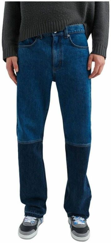 Axel Arigato Donkerblauwe Jeans met Leren Patch Blauw Heren