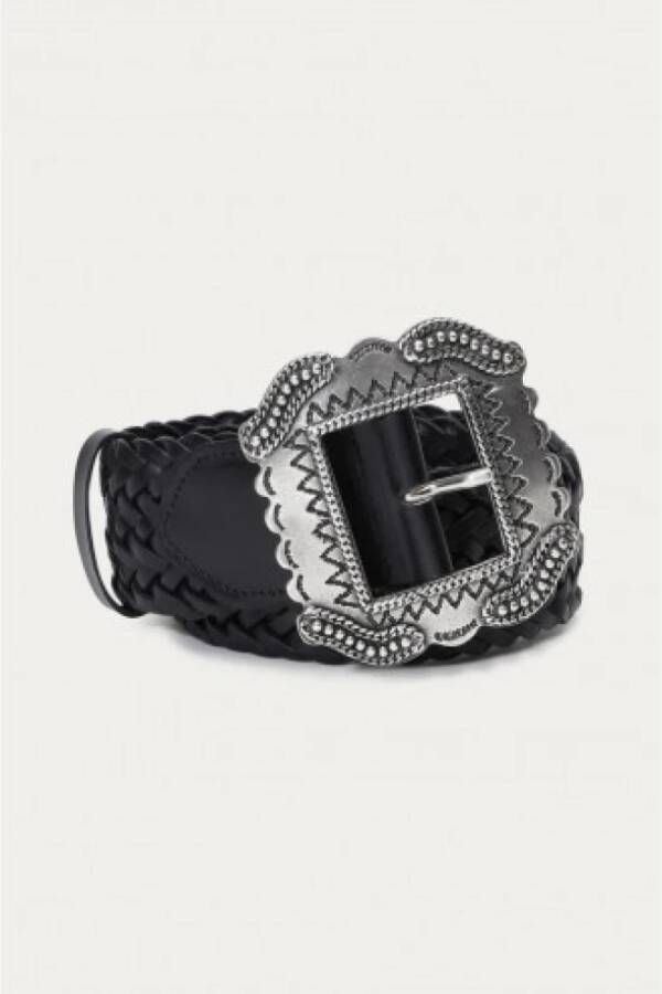 BA&SH Braid Zwart Leren Riem Zwart Dames