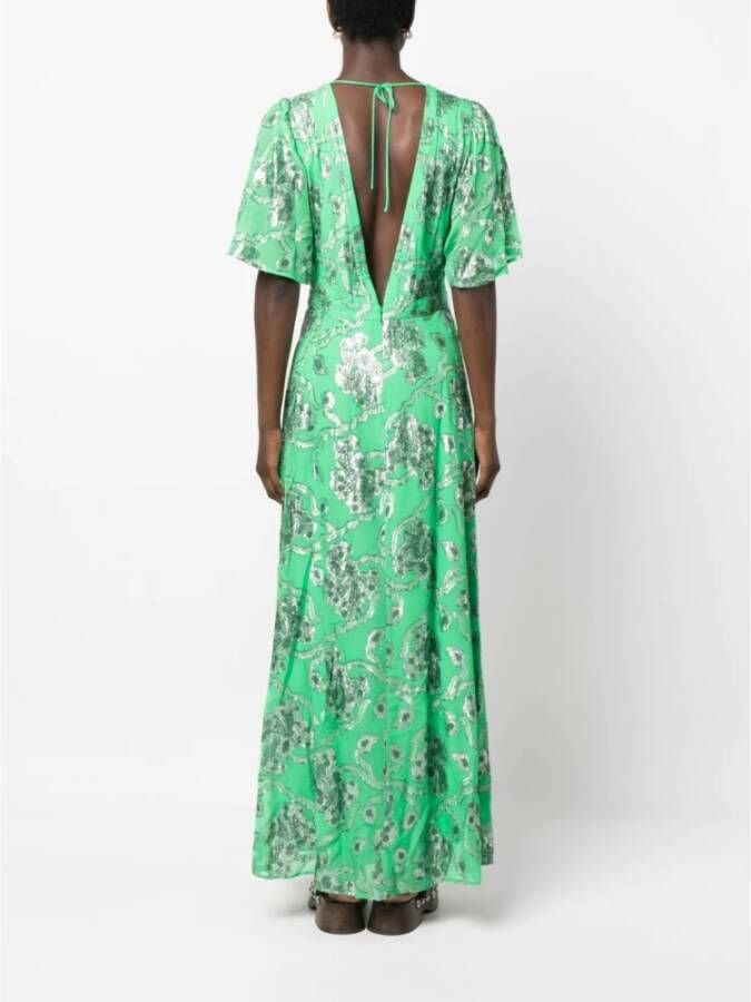 BA&SH Appelgroene Bloemen Shelby Jurk Groen Dames