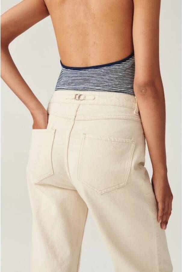 BA&SH Wide Trousers Beige Dames