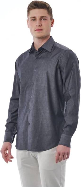 Bagutta Gray Cotton Shirt Grijs Heren