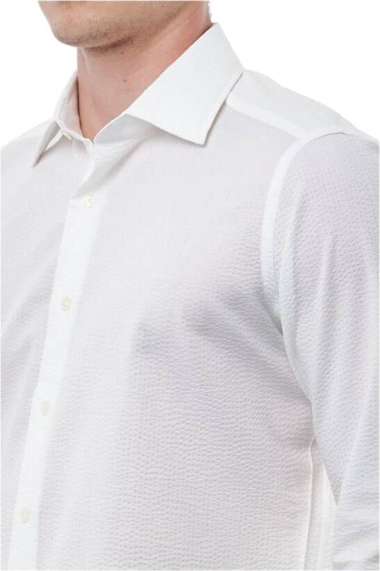 Bagutta Luxe Italiaanse kraag overhemd Wit Heren