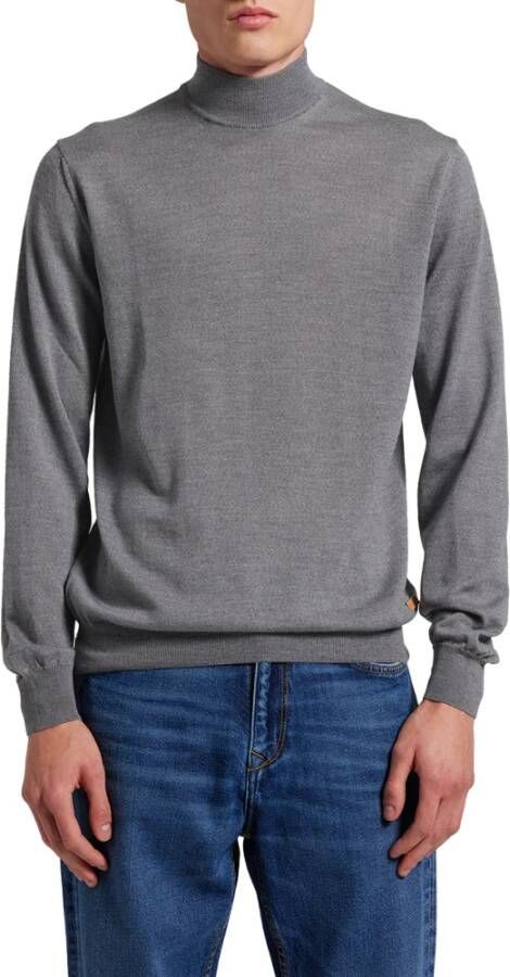 BALDESSARINI Basic Merino Pullover met opstaande kraag Grijs Heren