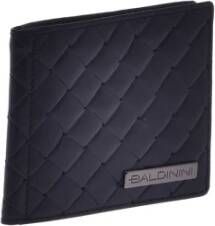 Baldinini Black woven leather cardholder Zwart Heren