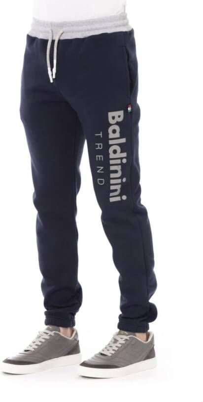 Baldinini Blauwe Katoenen Jeansbroek met Tricolor Inzetstuk Blauw Heren