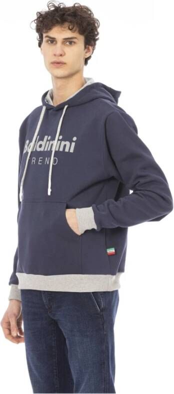 Baldinini Blauwe Katoenen Hoodie Blauw Heren