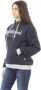 Baldinini Blauwe katoenen sweater met fleece hoodie met lange mouwen Blue Dames - Thumbnail 2