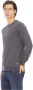 Baldinini Grijze Stoffen Crewneck Sweater met Metalen Monogram Gray Heren - Thumbnail 2