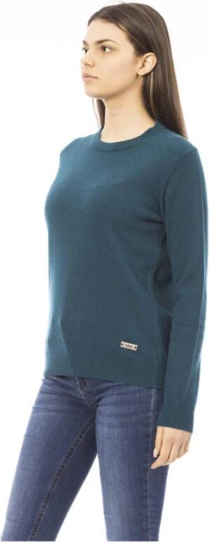 Baldinini Groene Wollen Trui Handtekening Monogram Groen Dames
