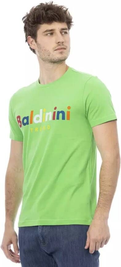 Baldinini Groen Katoenen Polo Shirt met Stijlvolle Voorkant Print Groen Heren