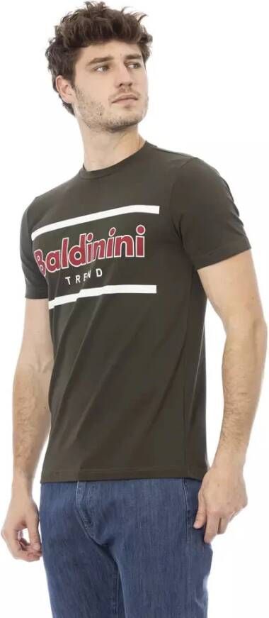 Baldinini Groen Katoenen T-Shirt met Opvallende Print Groen Heren