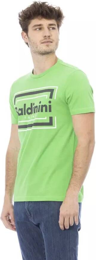 Baldinini Groen Katoenen T-Shirt met Stijlvolle Print Groen Heren