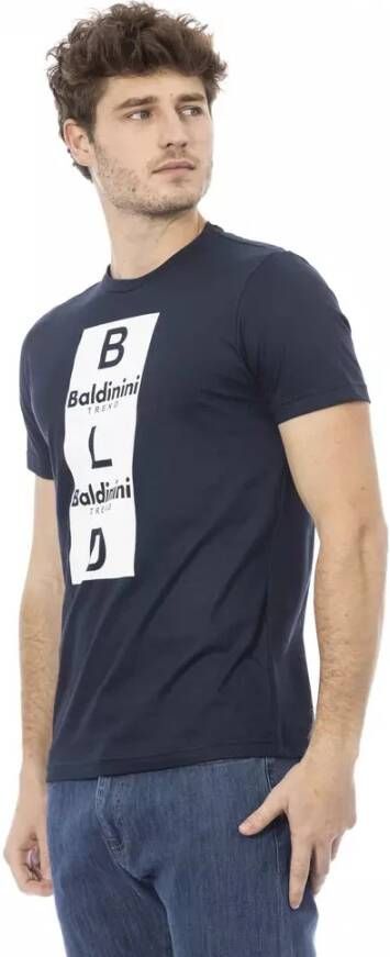 Baldinini Heren Trendy Blauw Katoenen T-Shirt Blauw Heren