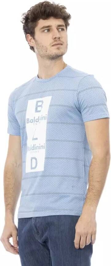 Baldinini Heren Trendy Blauw Katoenen T-Shirt Blauw Heren